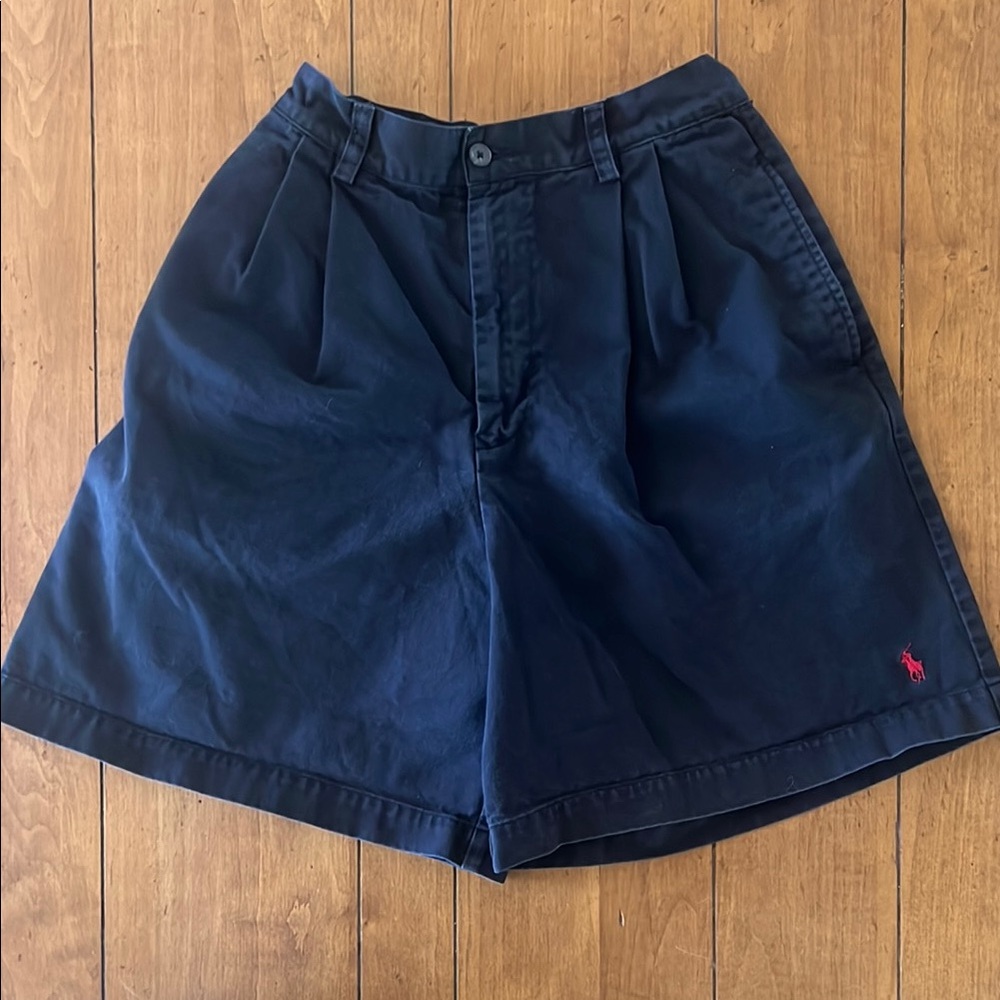 Polo by Ralph Lauren Navy Pleated Shorts
